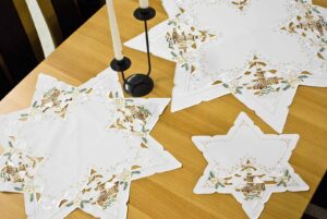 Plauener Spitze Tischdecken Weihnachten Sterne Kirche