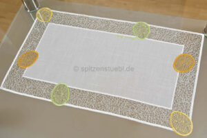Moderne Tischdecken zu Ostern aus Plauener Spitze