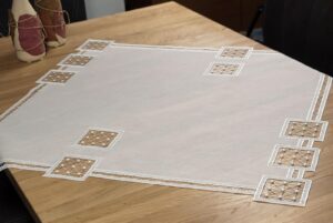 Plauener Spitze Tischdecke Modern Kai 82x82 Cm 01