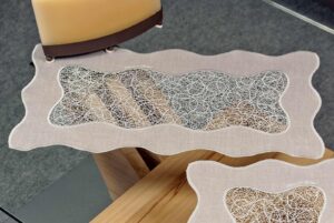Modernes Plauener Spitze Deckchen Kati 25x50 cm