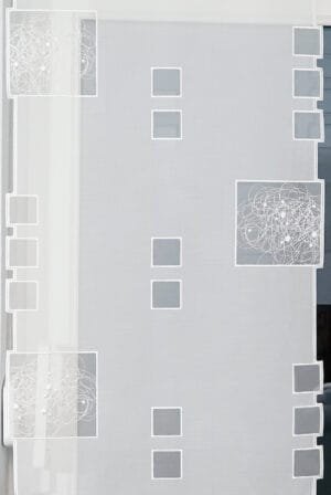 Moderner Flächenvorhang Schneeball Spitze Breite 60 cm