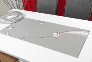 Weihnachtstischdecken und Tischläufer modern ecru aus Plauener Spitze