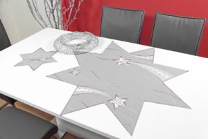Weihnachtstischdecken und Tischläufer modern ecru aus Plauener Spitze