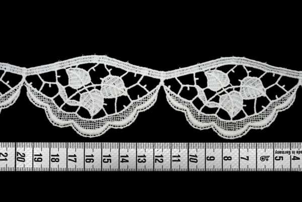 spitzenborte weiß meterware baumwolle 4,5 cm